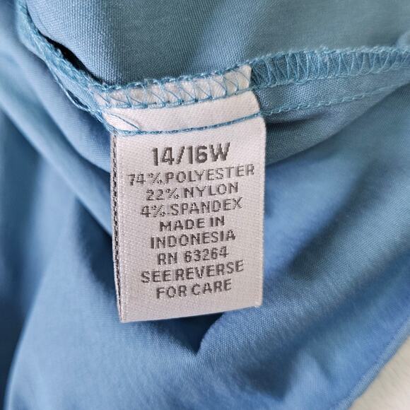 🦃 Dressbarn Plus Size Blue Career Wear Button Up Blouse Top Size 14/16 Capsule - Picture 5 of 9